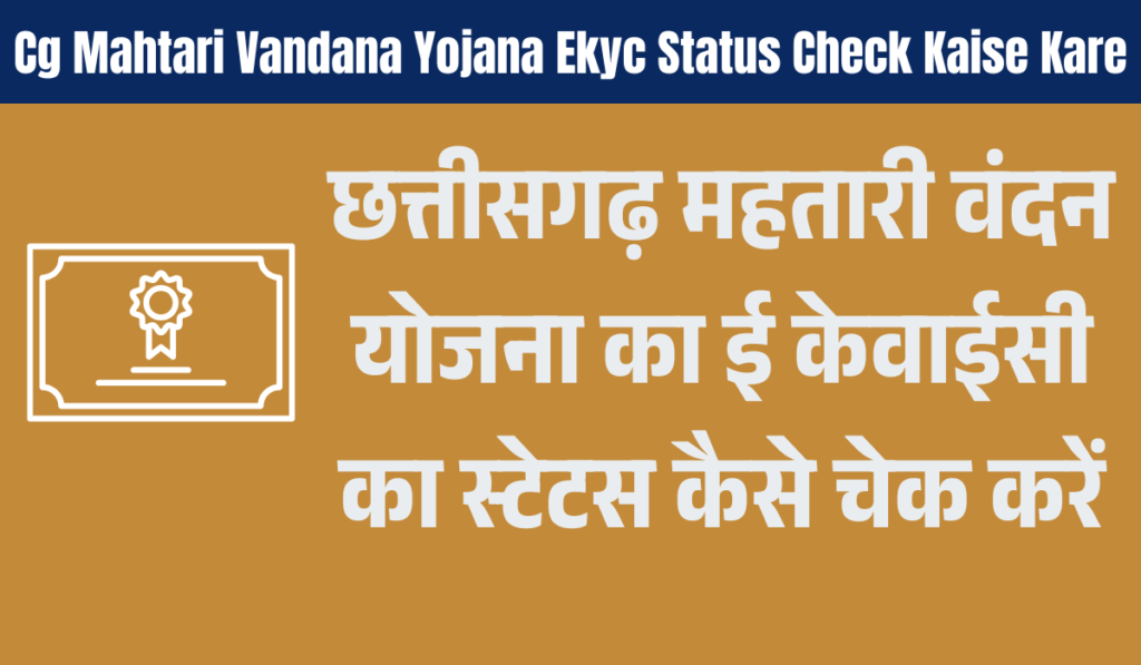 Cg Mahtari Vandana Yojana Ekyc Status Check Kaise Kare
